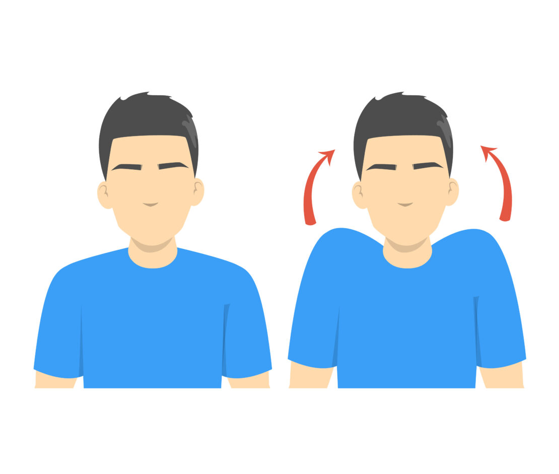 An illustration of the shoulder shrug