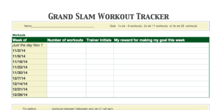 Grand Slam workout tracker